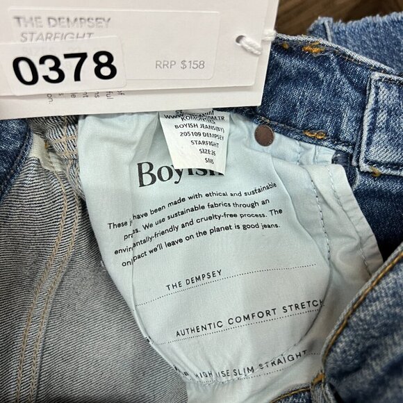 Boyish THE DEMPSEY Womens Denim High Rise Slim Straight Stretch Sz 26 STARFIGHT - Picture 6 of 9
